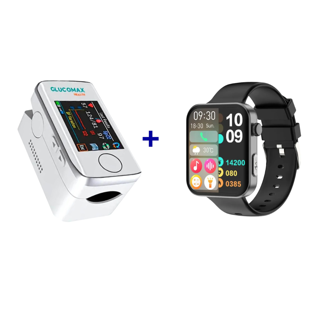 Monitor cu ceas + Dispozitiv multifuncțional pentru măsurarea glicemiei GLUCOMAX 8 în 1 – CUMPERI 1, PRIMEȘTI 1 GRATIS
